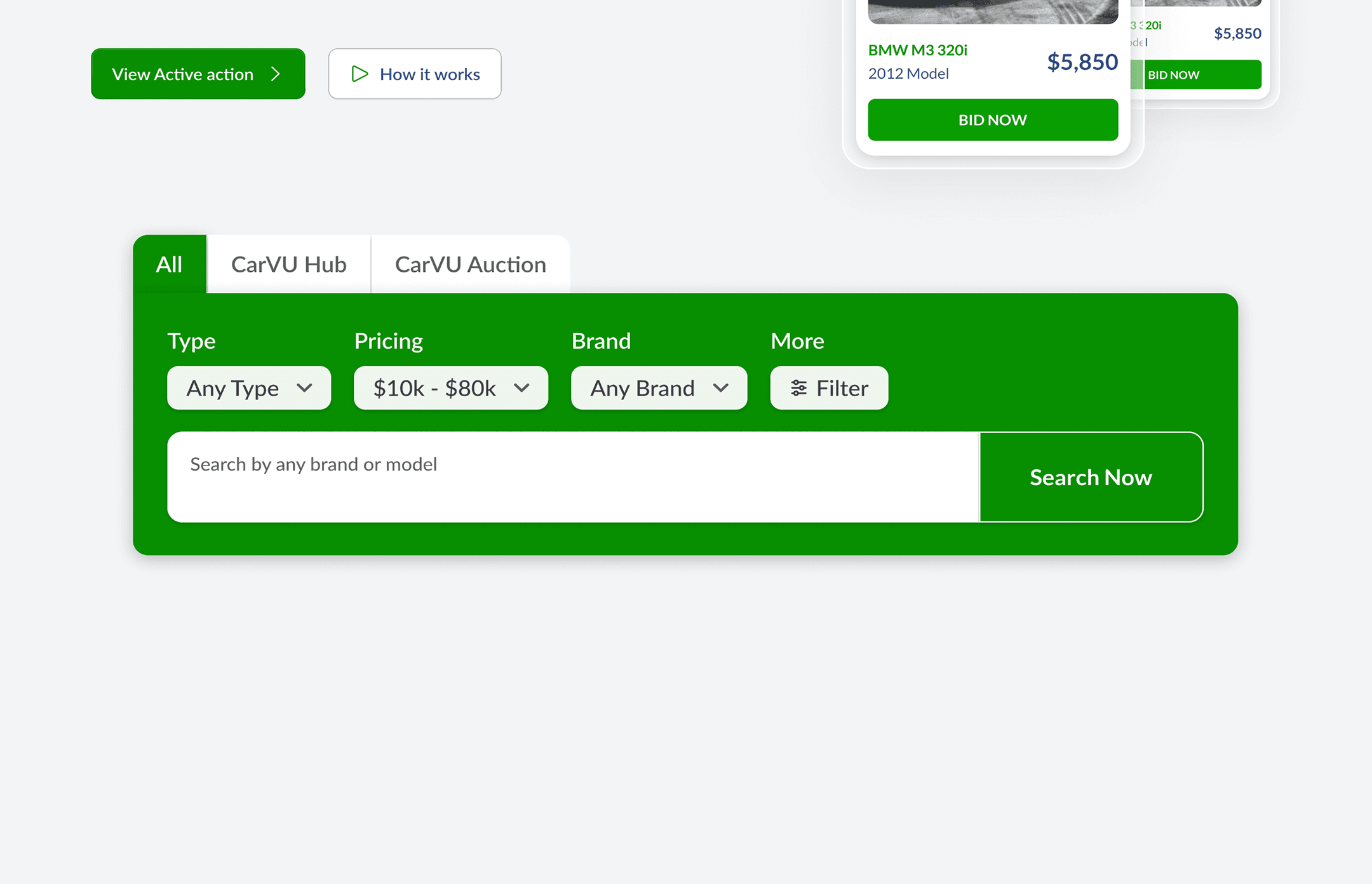 CarVU marketplace search experience