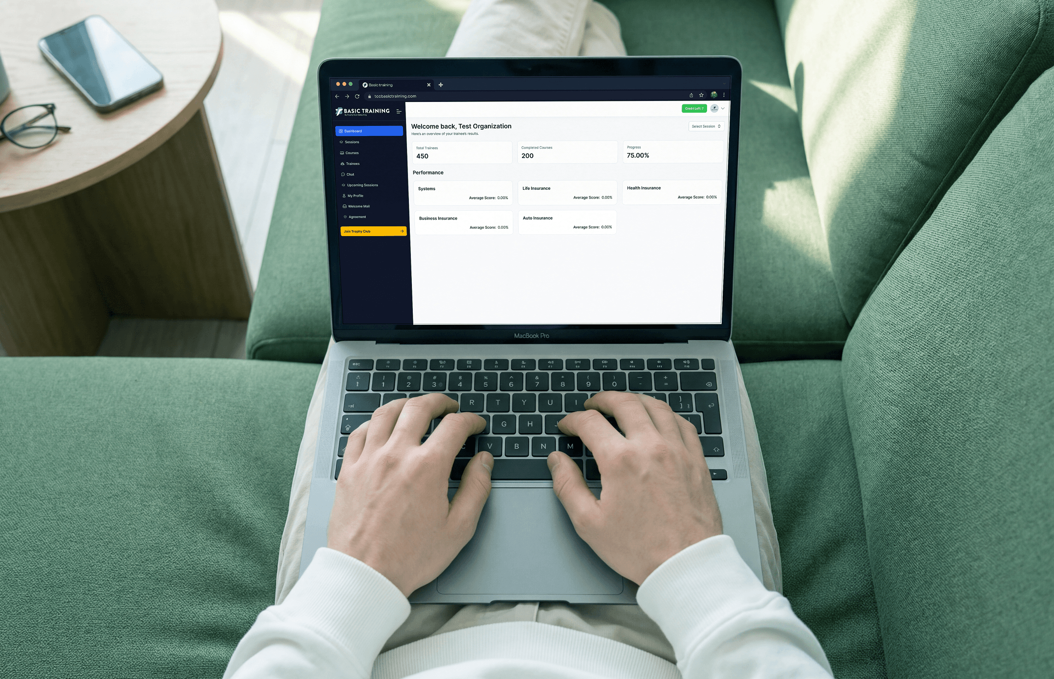 lms dashboard in macbook image