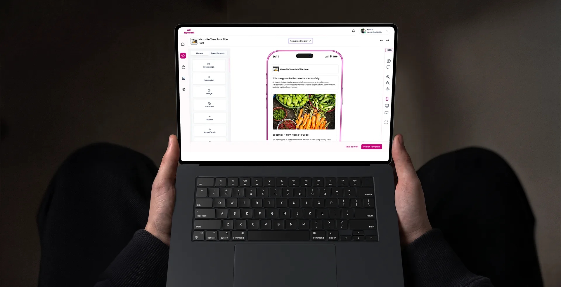 Bizi AI creation interface