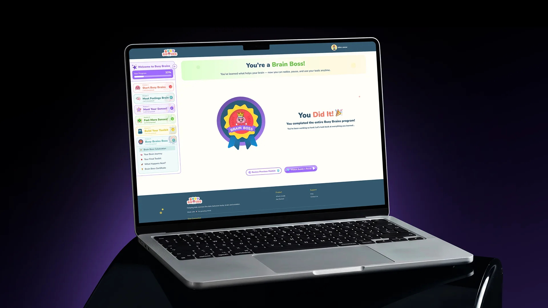 Busy Brains interactive learning platform