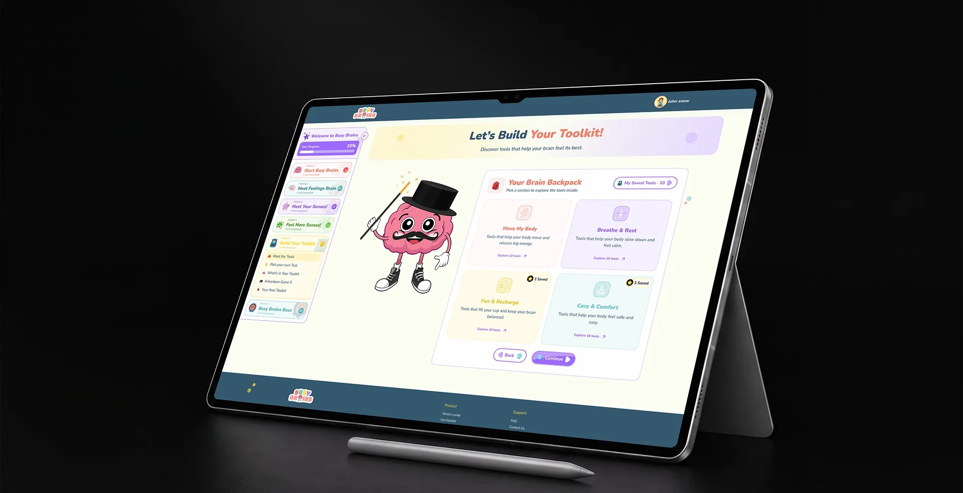 Busy Brains interactive learning platform