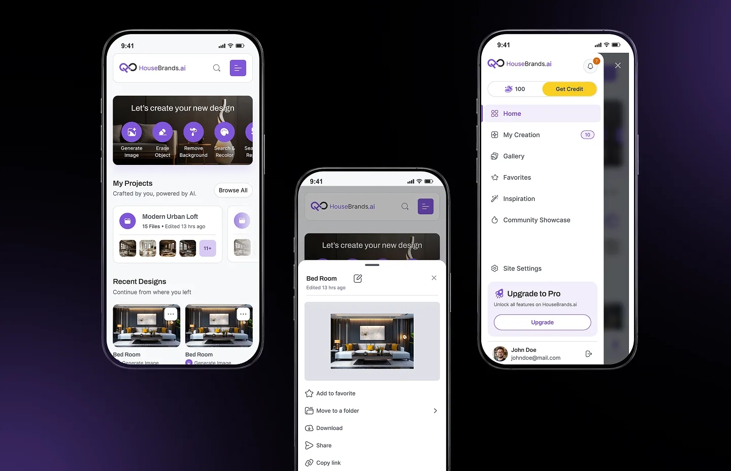HouseBrands AI mobile responsive screens