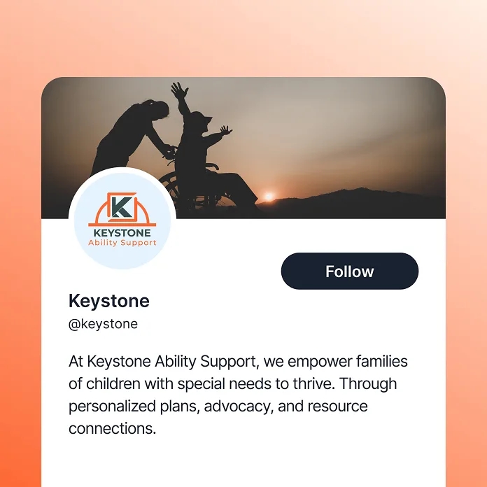 Keystone social media profile card