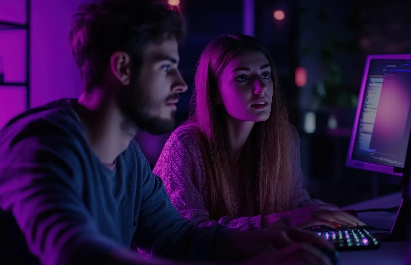 Security team reviewing vulnerability data at night