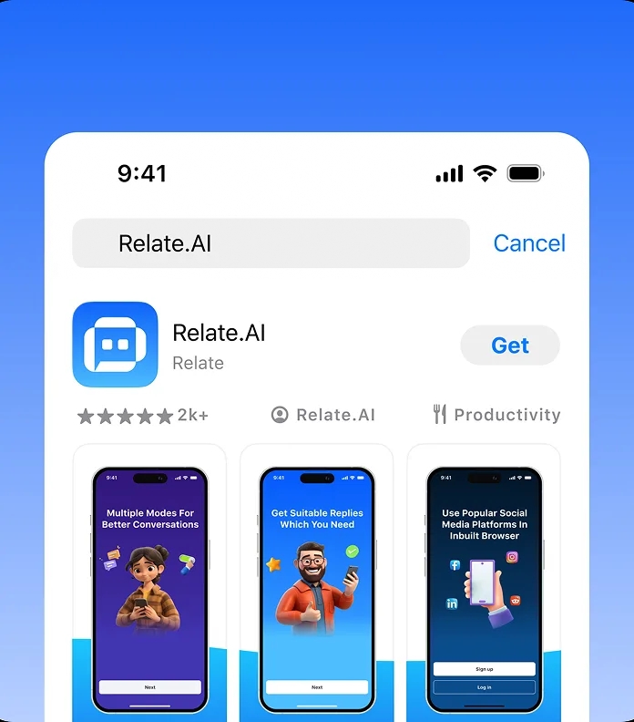 Relate AI mobile cards and QR generator