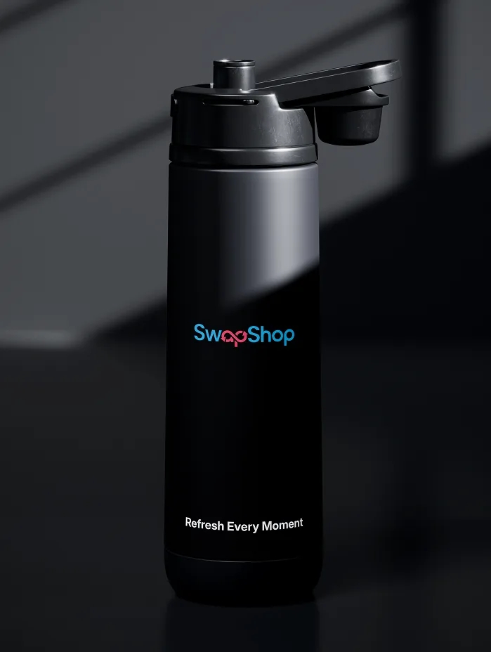 SwapShop branded water bottle