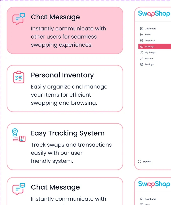 SwapShop design system component cards