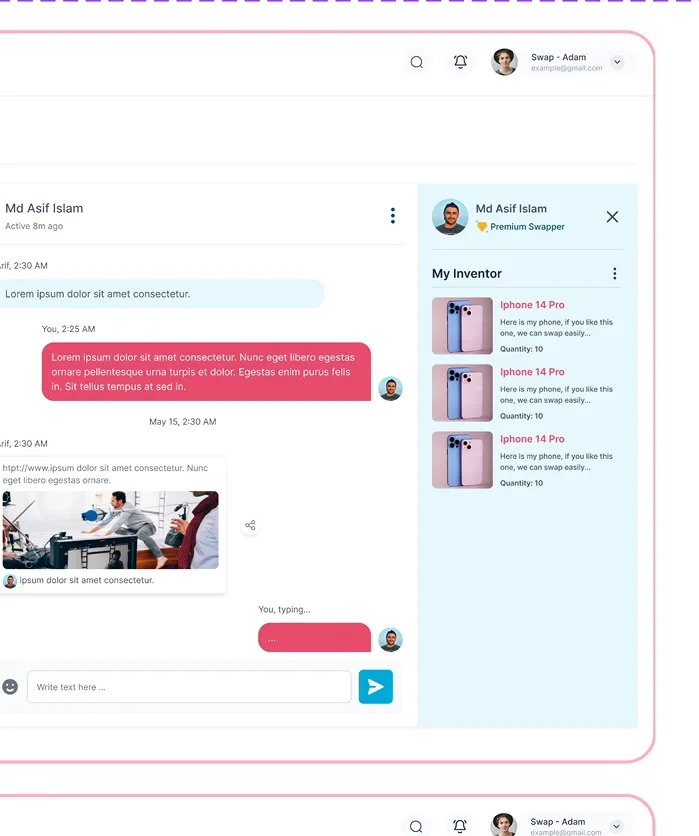 SwapShop messaging screen